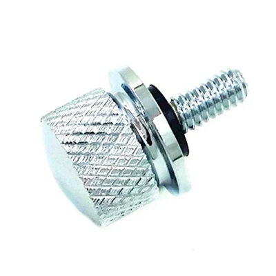 Image of Motorcycle Billet Aluminum Round Notched Seat Bolt For Harley Sportster Dyna XL883 XL1200 Cruiser Chopper Touring Softail Custom (Chrome)