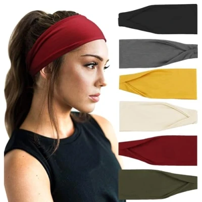 Image of DRESHOW Headbands for Women Wide Elastic Hair Bands Head Wrap Accessories