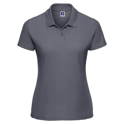 Image of Russell Athletic Womens/Ladies Polycotton Classic Polo Shirt (Convoy Grey) Dark Grey Size 2XL