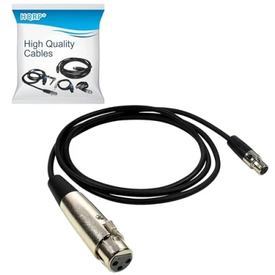 Image of HQRP 4 Pin Mini Connector (TA4F) to XLR(F) Microphone Adapter Cable compatible with Shure PGX D/GLX D/QLX D/ULX D Digital Wireless Systems