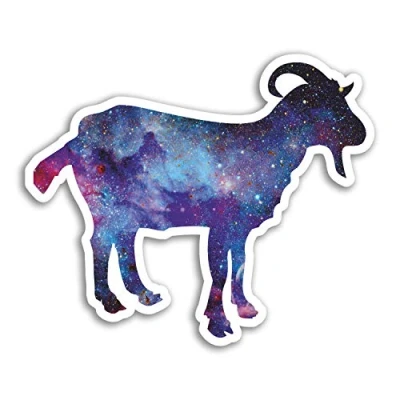 Image of 2 x 10cm Space Goat Vinyl Stickers Capricorn Astrology Sticker Laptop #18340 (10cm Wide)