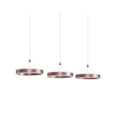 Image of Lucande LED pendant light Kolo, 3 bulb, brown, iron, dimmable