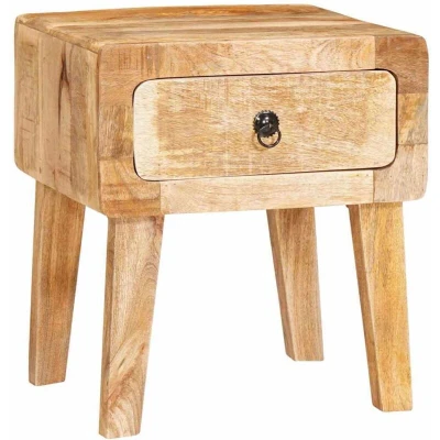 Image of vidaXL End Tables with Drawer Storage Door Brown 40 x 32 46 cm Solid mango wood