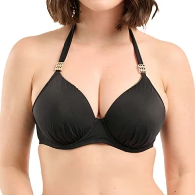 Image of Sans Complexe Women&#039;s Speekaboo Shape Shell Backless Wired Swimsuit Top, Black, 34D