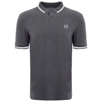 Image of Sergio Tacchini Grey White Iconic Stripe Polo Shirt 103.20022 010