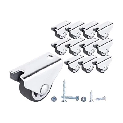 Image of (Pack of 12 pcs) Rubber Fixed Castor Wheels 30mm Heavy Duty Castors Non Swivel Wheel Casters for Furniture Table Trolley (12)