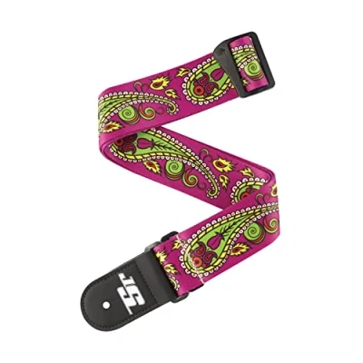 Image of D&#039;Addario Accessories Joe Satriani Guitar Strap Electric Strap, Acoustic &amp; Bass Paisley Purple