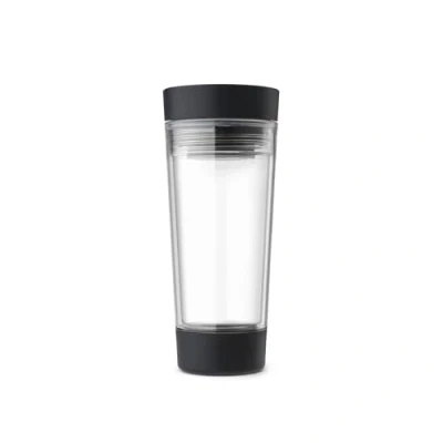 Image of Brabantia Make &amp; Take Travel Tea Cup, Leak Proof with Smart Click Lid Hidden Bag Compartment, Keeps Drinks Hot for 1.5 Hours, Dark Grey, 0.36L
