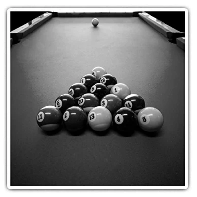 Image of Square Stickers (Set of 2) 7.5cm BW Pool Balls Billiards Snooker Game Laptop Tablet Luggage Scrapbook #40955