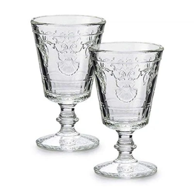 Image of La Rochere Verre Versailles A Vin Set of 2 Wine Glasses 200ml French Decorated Goblets