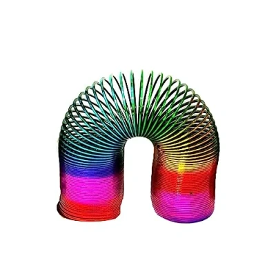 Image of PNJB, Large Rainbow Magic Spring Fun Toy Stretching 10m Bouncing, Coil Kids Toy, Vintage Style Toys Combo For Kids, Multicolour, Plastic, (1X15CM)