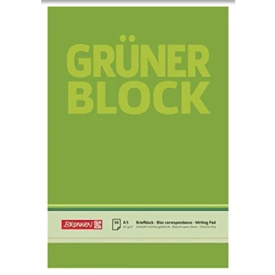 Image of Brunnen Blank/Writing Pad/Green Block (A5 1052436 Writing Pad 50 Sheets, 60 g/m²)