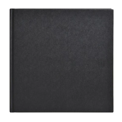 Image of Clairefontaine Ref 34250C Goldline Casebound Square Pad (64 Ivory Sheets) 20 x 20cm Size, 140gsm Paper, Layout Black Cover Suitable for Dry Techniques