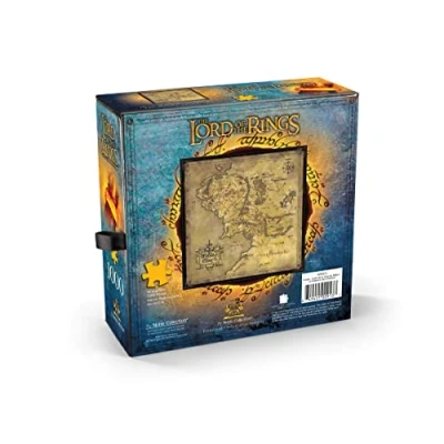 Image of the Noble Collection Lord Of Rings Map Middle Earth 1000 Piece Jigsaw Puzzle 60 x cm Oversized Film Set Movie Props Wall Gifts for Family, Friends