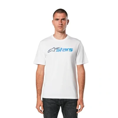 Image of Alpinestars Men&#039;s Blaze 2.0 CSF Tee T Shirt, White/Navy/Blue, XXL