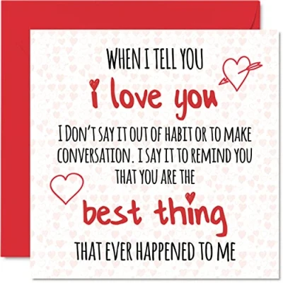 Image of Cute Anniversary Card for Him Her I Love You, You Are The Best Thing, Valentines Day Birthday Boyfriend Girlfriend Husband Wife Partner, 145mm x Romantic Greeting Cards Fiance Fiancee