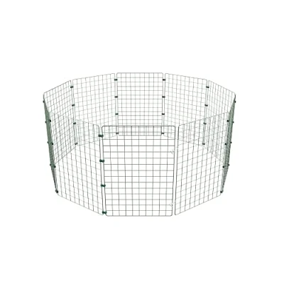Image of P Dot Wolf Dog Play Pen Heavy Duty, Metal Fence Panels, Fence, Cat, Rabbit, Small Animal Pet Exercise Playpen, Pen, Foldable Puppy for Indoor/Outdoor, Run Cage, 10 75cm High