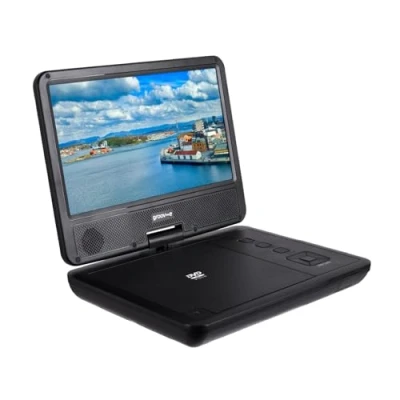 Image of Groov e 7 Inch Portable DVD Player Movie with TFT LCD Screen, Built in Speakers, USB and SD Card Ports, Remote Control, Rechargeable Battery, Mains or Battery Powered