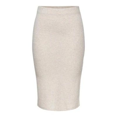 Image of ONLY Women&#039;s Onlemma Slit Skirt JRS Noos, Pumice Stone/Melange, L