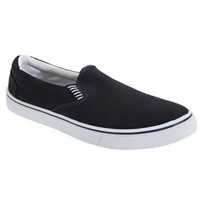 Image of DEK Canvas Slip On Mens Shoes Navy Blue (5 UK)