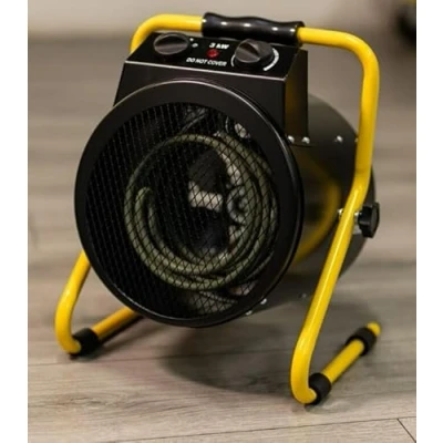 Image of Garden Mile® Modern 3kW Electric Industrial Heater Adjustable Thermostat Control Room ABS Plastic Tilting, Energy Saving, Portable Use for Indoor, Workshop, Garage and Office Fan