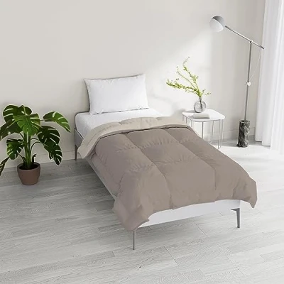Image of Italian Bed Linen Winter Duvet Two Tone Dreams and Whims, Hazelnut/Beige, Double 200 x cm