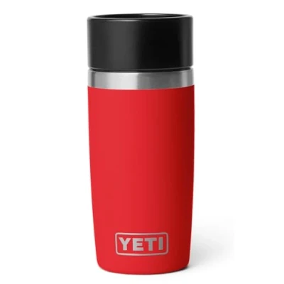 Image of YETI Rambler Travel Bottle, Vacuum Insulated Stainless Steel Bottle with Leakproof Hotshot Commuter Cap, Rescue Red, 12 oz (354 ml)