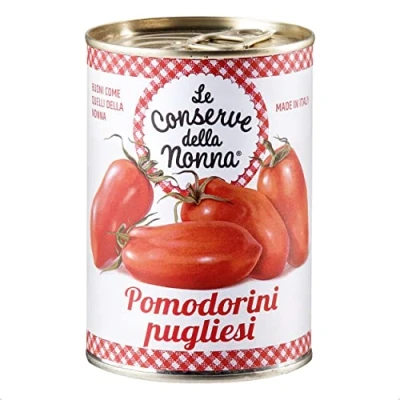 Image of Tinned Pomodorini Tomatoes, Italian Peeled Cherry Sweet and Flavoursome, 100% 400g (Pack of 12)