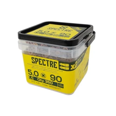 Image of F/FIX SPECTRE WOODSCREW 5.0X90 YELLOW TUB 350
