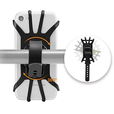 Image of Hually Bike Phone Holder, 360 Rotatable Mount Compatible for 4.7&quot; to 5.8&quot; Smartphone, Silicone Bicycle Motorcycle iPhone XR Max /6S/7/8, Galaxy S10+/S10S9+/S9/S8, Huawei