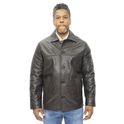 Image of Men&#039;s Brown 100% Leather Biker Jacket Vintage Retro Casual Zipped Quilted Racing 2XL