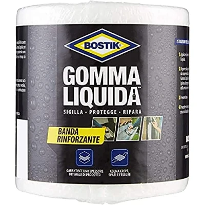 Image of BOSTIK D2076 Liquida, impermeabilizzante a Base di Gomma Rubber Waterproofing 100% Air and Water Resistant, Black, 10cmx10m