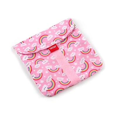 Image of TATAY Reusable Sandwich Bag, Ideal for food storage, Adaptable, Easy to clean,Eco Friendly, BPA Free, Customisable. Rainbow. Size 18 x 0,3 cm