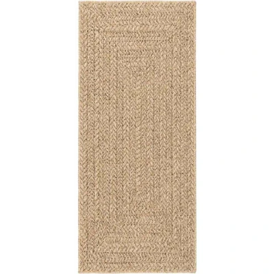 Image of vidaXL ZIZUR Rug Indoor/Outdoor Polypropylene Carpet with Jute Look, Brown, UV Resistant Rectangular Door Mat, 80x200 cm