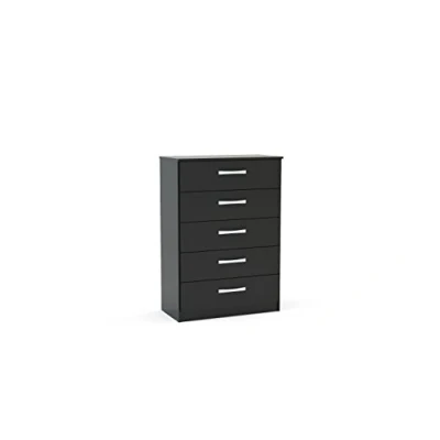 Image of Birlea Lynx 5 Drawer Chest High Gloss, Black