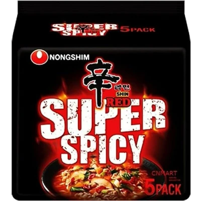 Image of NongShim Shin Red Ramyun Super Spicy Instant Noodle 120g (Pack of 5)