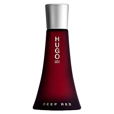 Image of HUGO Deep Red Eau de Parfum for Her Ambery Fragrance With Notes Of Clementine, Freesia, Sandalwood Medium Longevity 50ml
