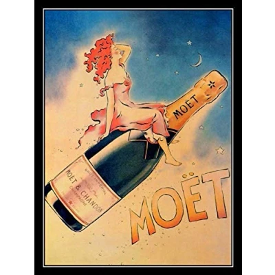 Image of Lotusworld Moet And Chandon, Retro metal Plaque/Sign, Pub, Bar, Man Cave, 8x12 inches sign