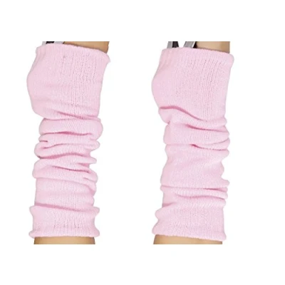 Image of Luxurious Ladies 80&#039;s Dance Plain Ribbed Leg Warmers, Neon warmers 15 Colours (Baby Pink)
