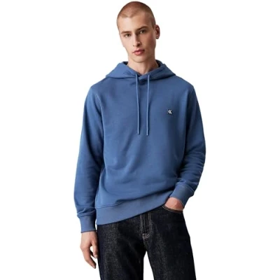 Image of Calvin Klein Jeans Men&#039;s CK EMBRO BADGE HOODIE J30J325149, Blue (Blue Coast), XS