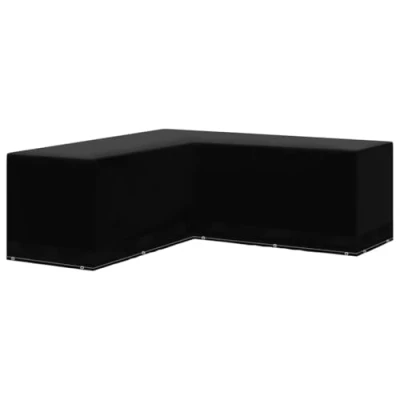 Image of vidaXL Black Garden Furniture Cover Durable Polyethylene Material, Tear Resistant, UV and Water Resistant Perfect for Rattan Sets, Benches, Tables, 250x90x90 cm