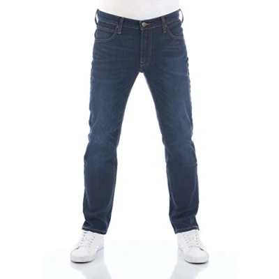Image of Lee Men&#039;s Jeans Regular Fit Daren Zip Fly Trousers Straight Cotton Denim Stretch Blue Black Grey W28 W30 W31 W32 W33 W34 W36 W38 W40 W42 W44, Bright (Lss3sgjz3), 40 W/32 L