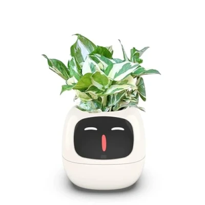 Image of Itigoitie Smart Flowerpots,Smart Pet Planter,Ai Planter,Intelligent Flowerpots,Multiple Expressions,7 Sensors, and Ai Chips Make Raising Plants Easy Fun for Living Room,Plant Free(White