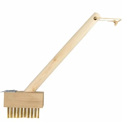 Image of Wire Brush Patio Cleaner Garden Weed Remover Tool For Block Paving Long Handle Broom Cleaning Grout Removing Weeds Moss And Un Wanted Roots Driveway Wooden 30cm
