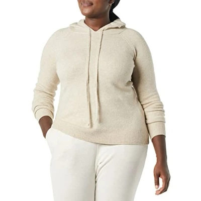 Image of Amazon Essentials Women&#039;s Soft Touch Hooded Pullover Jumper, Beige, L