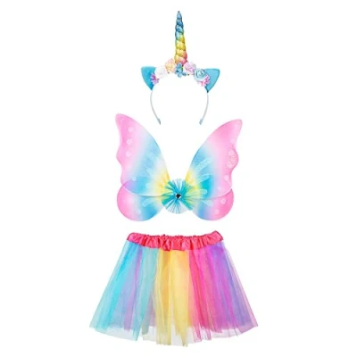 Image of Boland 10201471 Unicorn Fairy Costume Set, Multicoloured, Standard Size