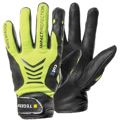 Image of Ejendals Tegera 7775 Goatskin, Kevlar Cat. II Gloves Black/Yellow SZ 9 (PR)