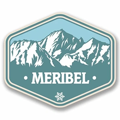 Image of 2 x 10cm Meribel France Vinyl Sticker Travel Mountains Ski Snowboard #9768 (10cm Wide 8.5cm High)