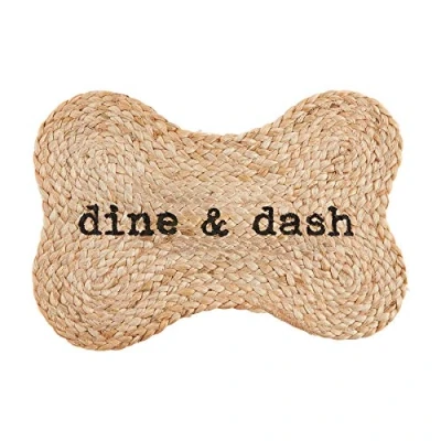 Image of Mud Pie Jute Dog Bowl Mat, Dine Dash