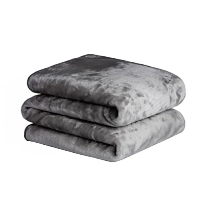 Image of Dreamscene Luxury Faux Fur Mink Fleece Throw Over Sofa Bed Soft Warm Large Blanket for Charcoal Grey, 150 x 200 cm
